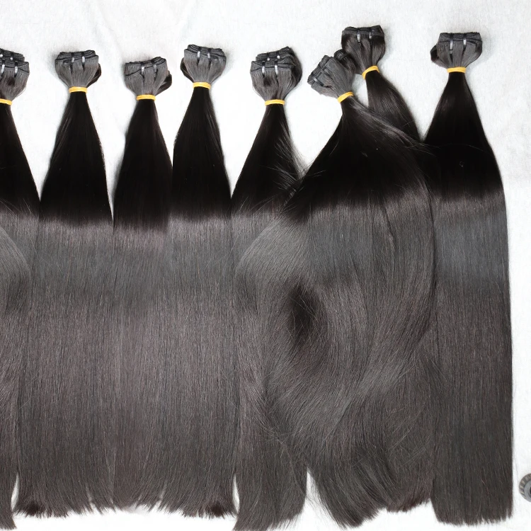 Bone Straight Natural Black Bundles Raw Cambodian Hair Straight Virgin Cuticle Aligned Hair Extension Dropship