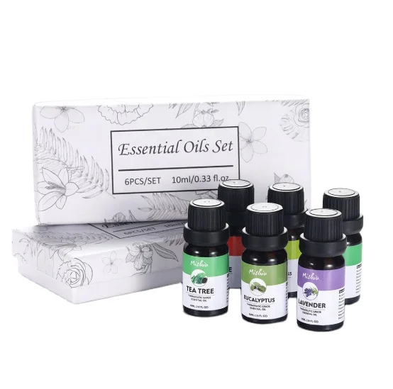 

Best selling essential oil set 10ml*6 pure essential oils mint orange eucalyptus essential oil natural organic humidifier perfum