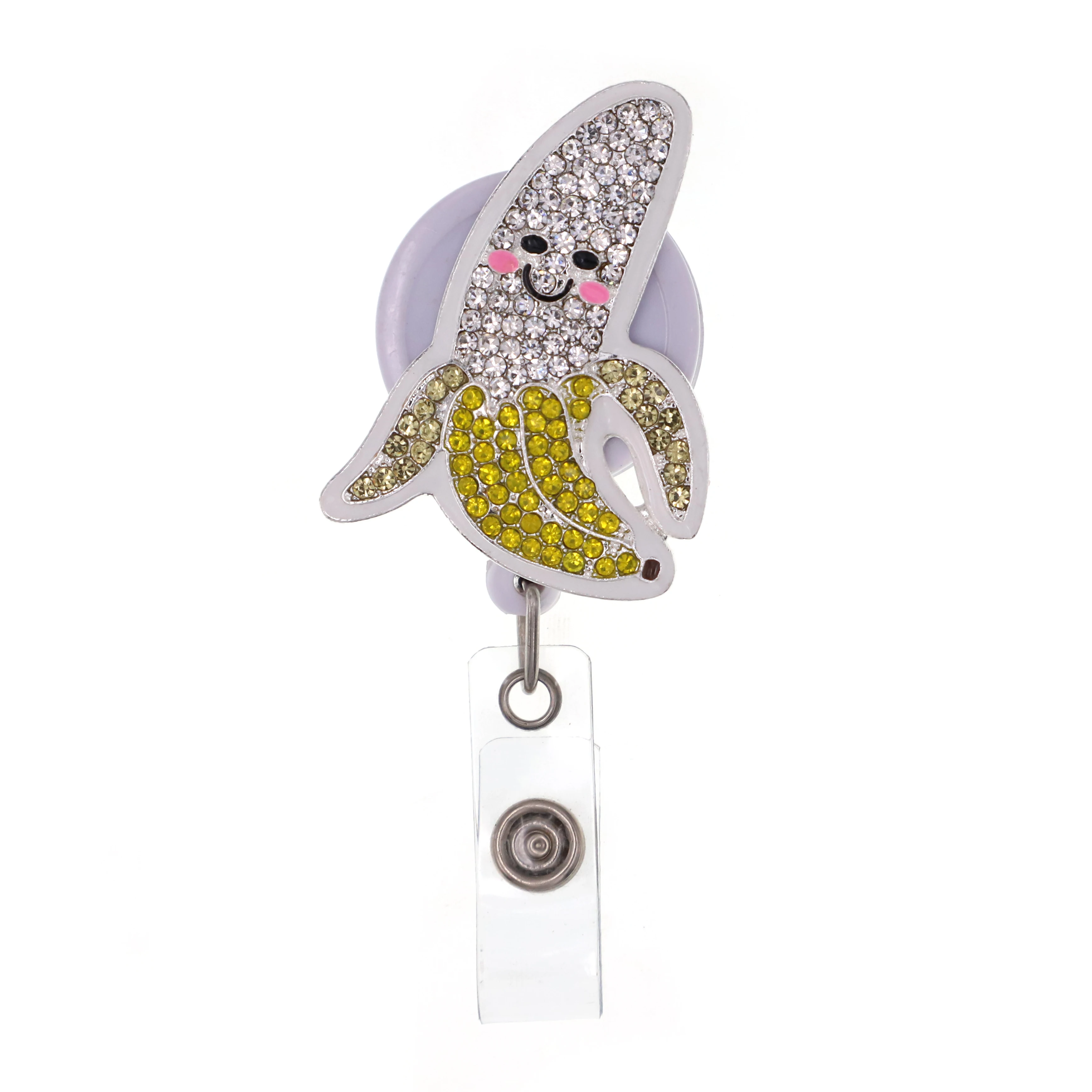 

Nurse Accessories Popular Enamel Fruit Banana Rhinestone Badge Reels