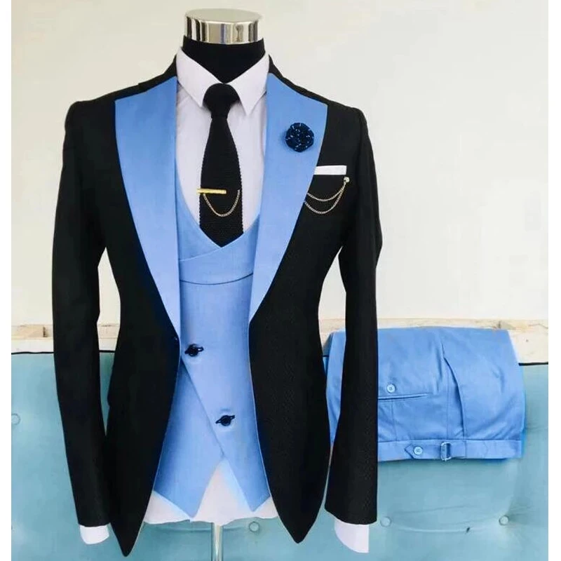 

LL102 3 piece Casual Men Suits Slim fit with Notched Lapel Wedding Tuxedo Groomsmen Fashion Costume Jacket Waistcoat Pants 2022, Per the request