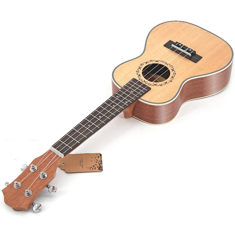 

Factory Price Manufacturer Supplier  Spruce Solid Wood Tenor Ukulele, Natrual color