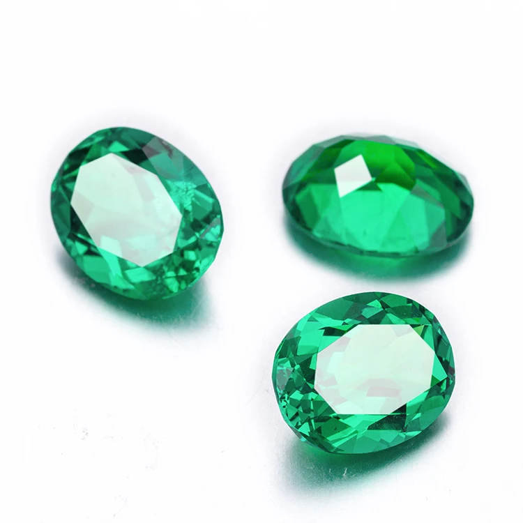 

Top Quality Muzo Green Color Lab Created Loose Gemstone Oval Shaped Lab-grown Emerald