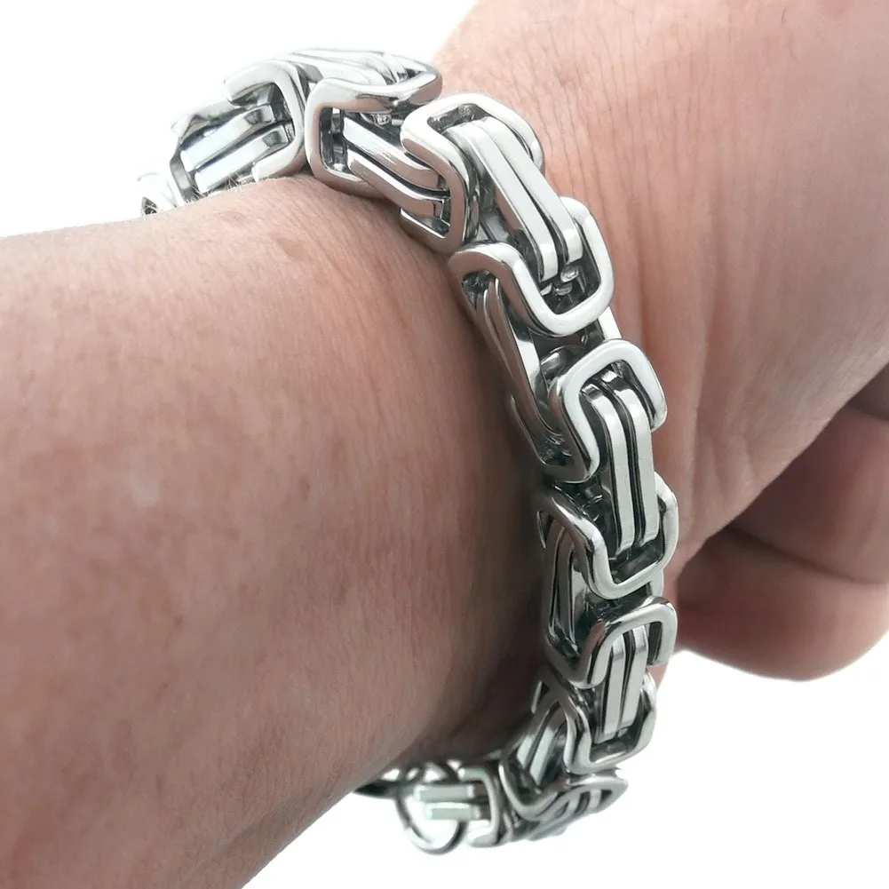

Ahappy 4mm-10mm band width men stainless steel Bracelet Bangle B106