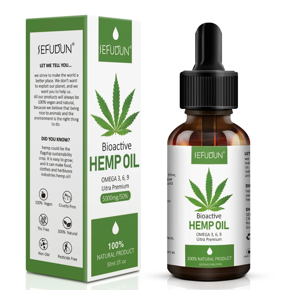 

SEFUDUN 5000mg hemp essentialn oilskin body care anti aging relieve pain 100% pure natural private label hemp seed oil organic