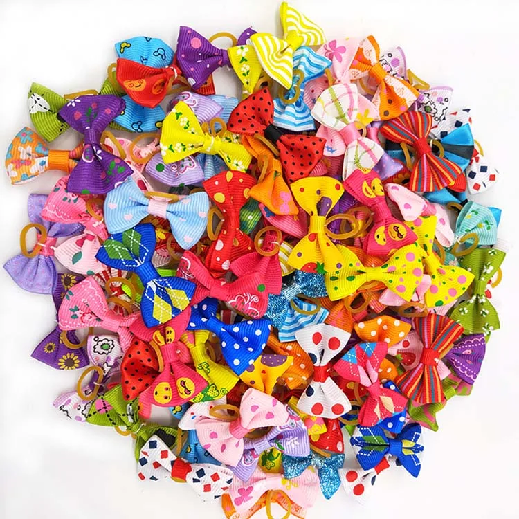
Wholesale Colorful Pet Dog and Cat Accessories Random Dog Hair Bows 