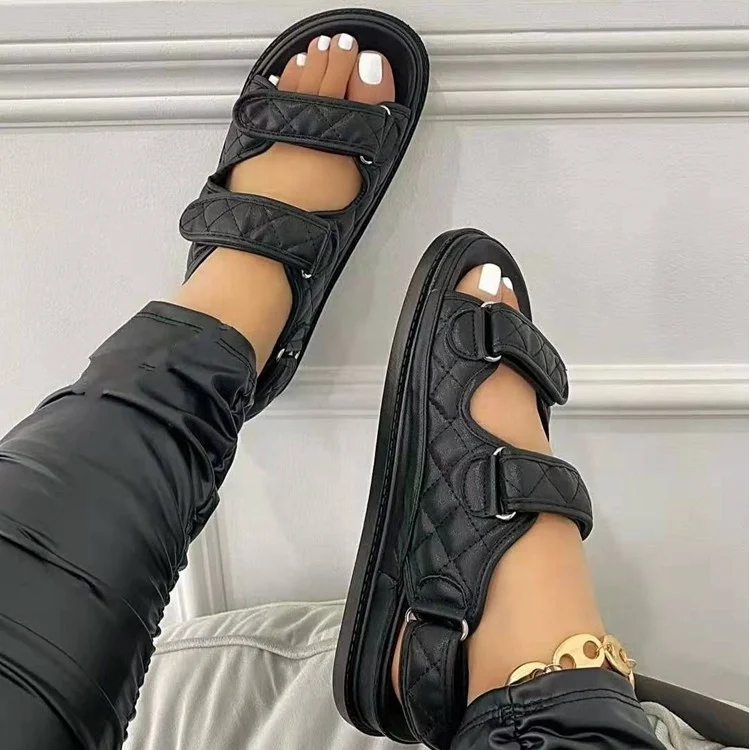 

Trends Sandals Summer New Flat British Wind Thick-soled Casual Casual Sandals Roman Designer Sandals for Women and Ladies