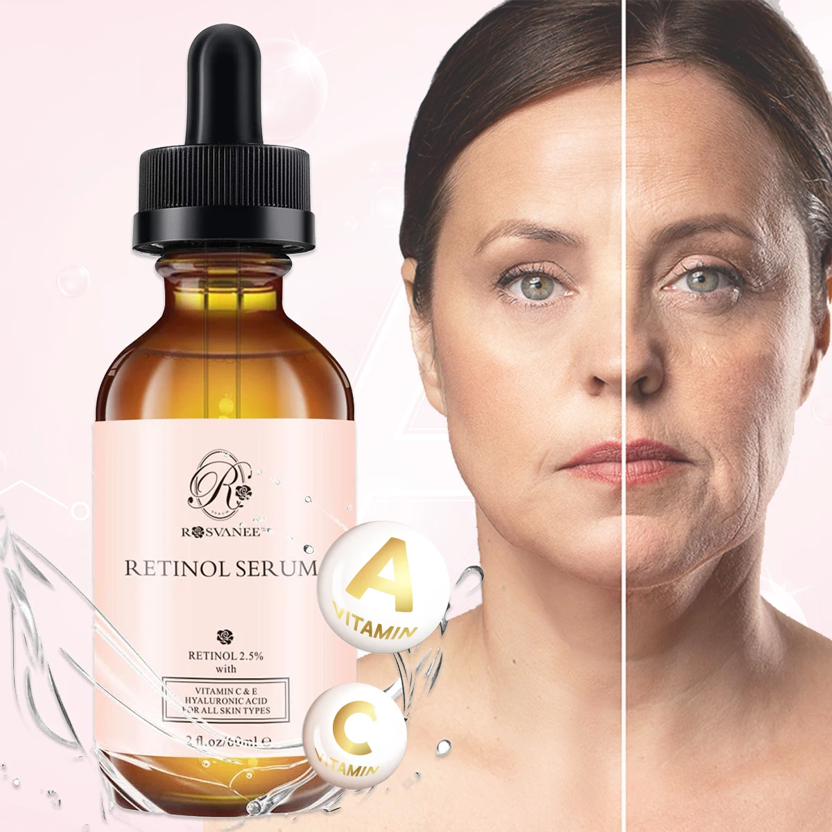 

Wholesale Private Label Moisturizing Anti Age Whitening Vitamin C Skin Care Hyaluronic acid Facial Face Collagen Retinol Serum