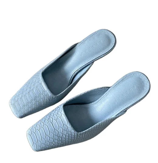 

B Fashion Ladies Sandals Slippers Candy Color Square Head all-match slip on shoes Women Party Office High Heel Lslamic clothing, Picture colors or customized