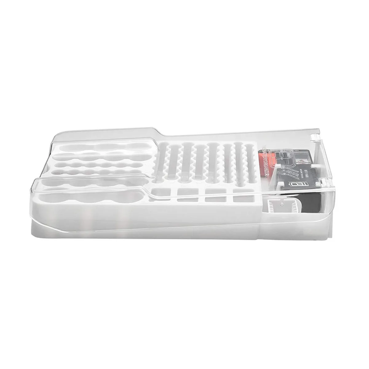 

Chrt Battery Cell Organizer Holder Case with Energy Tester, White