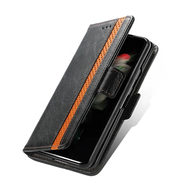 

2021 Luxury Flip Pu Leather Wallet Phone Case With Card Slots Phone Case For Samsung Galaxy Z Fold3 5g