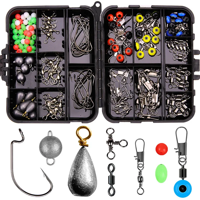 

Top Right Ac401 165pcs/box Combination Stainless Steel Tools Fishing Accessories Kit For Catching Activities