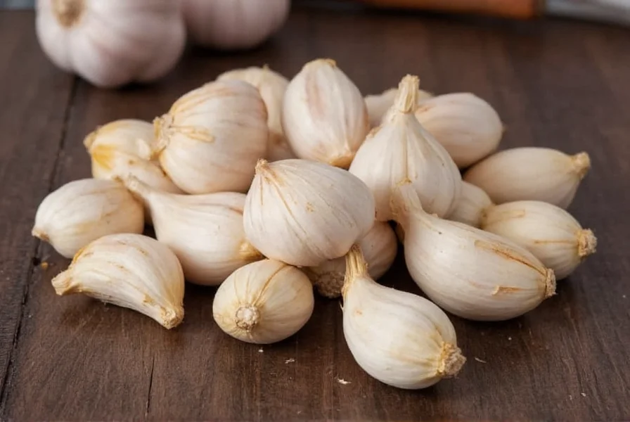 Close-up of fresh garlic cloves showing individual segments