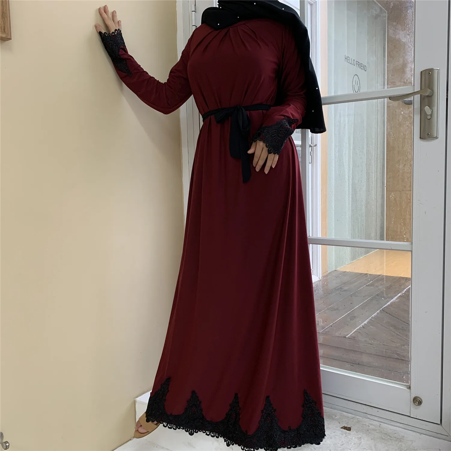 

Embroidered fashionable muslim long dress turkey hot selling dresses