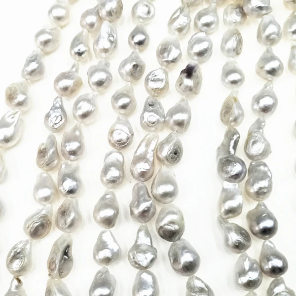 

White Irregular Pearl Strand Real Freshwater Edison Loose Wholesale Large Baroque Pearls