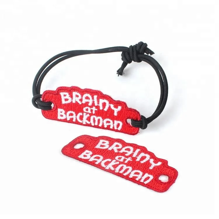 

Private Custom Letter Name Logo Fabric Embroidery Badges for Bracelet, Follow pantone color chart