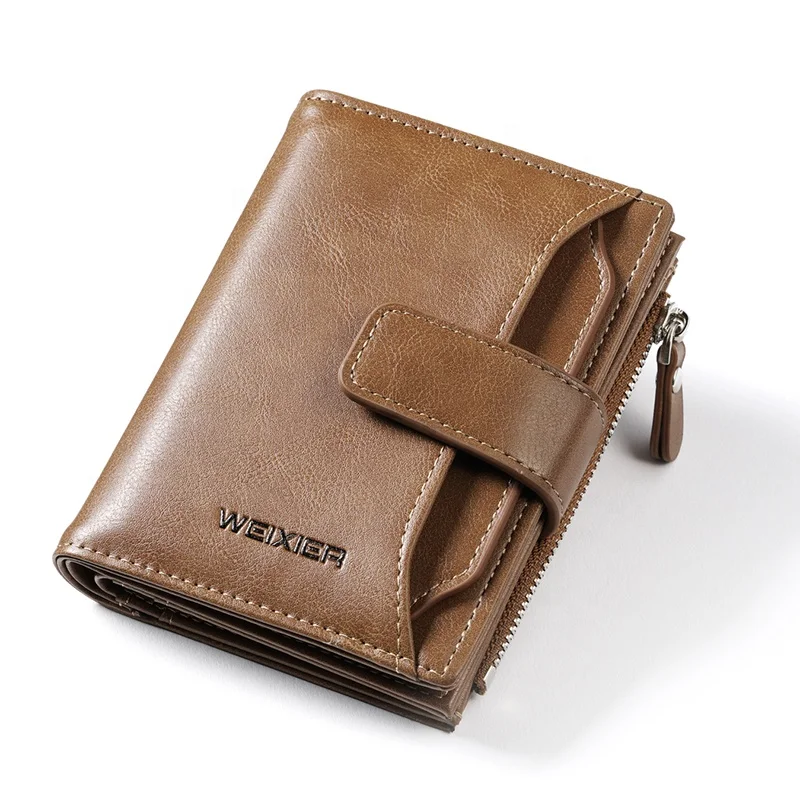 

New design custom young student purse slim leather wallet for men, Black, khaki, coffee