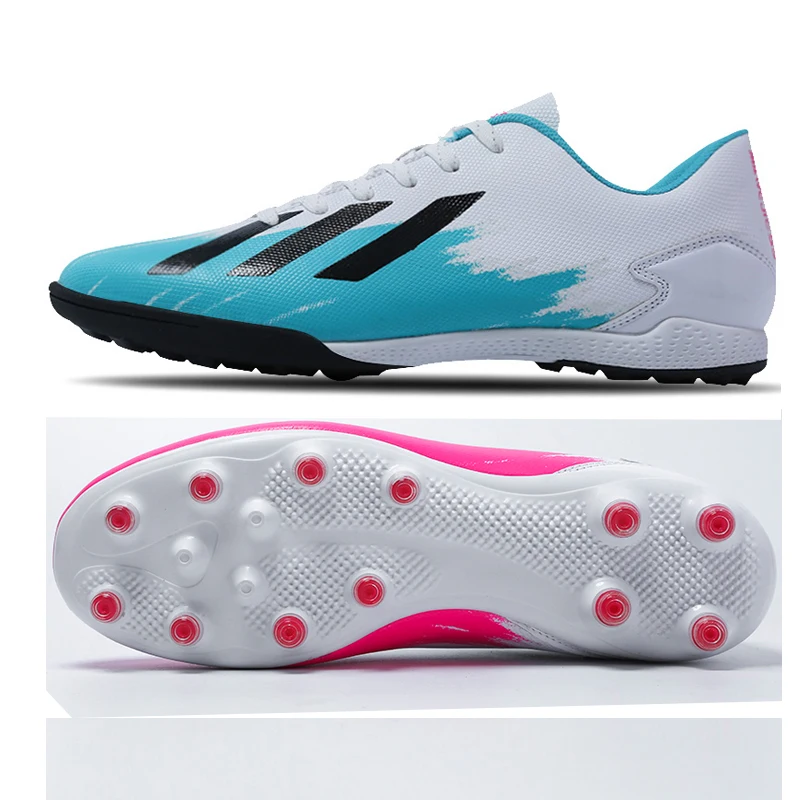 

New Style Football Shoes Fashion Anti Slip Big Nail Wear Resistant Pu Upper Three Matching Colors of Fashion Football Shoes Spik