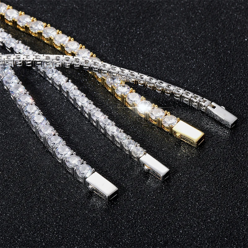 

Wholesale Custom Custom Cuban Link Chain kolye Tennis Chain Necklace 5A Cz Tennis Chain, White/yellow