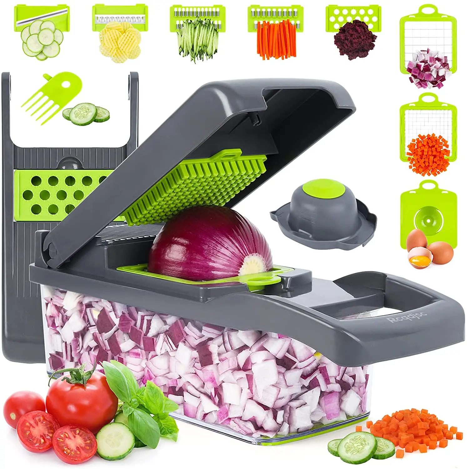 

Fruit and Vegetable Tools 12 in 1 Manual Multifunctional Cutter Vegetable Slicer Machine, White