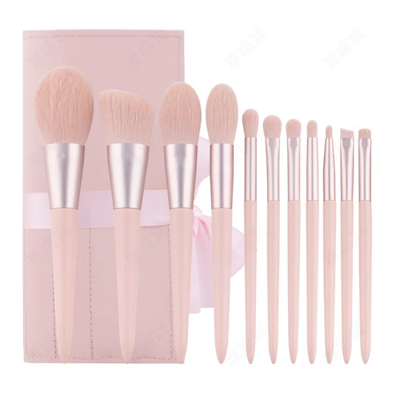 

Portable Travel Wholesale Pink Eye Makeup Brush Set Organizer Natural Hair Personalized Makeup Brush Set