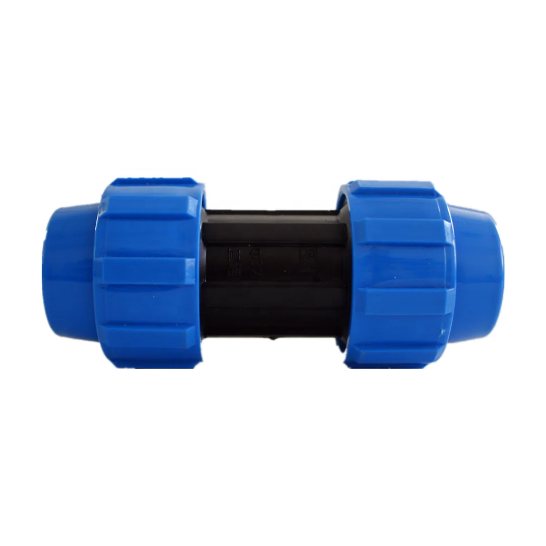

irrigation pipe fittings agricultural pipe use quick joint connectors fittings 2 inch straight pe couplings, Black and blue