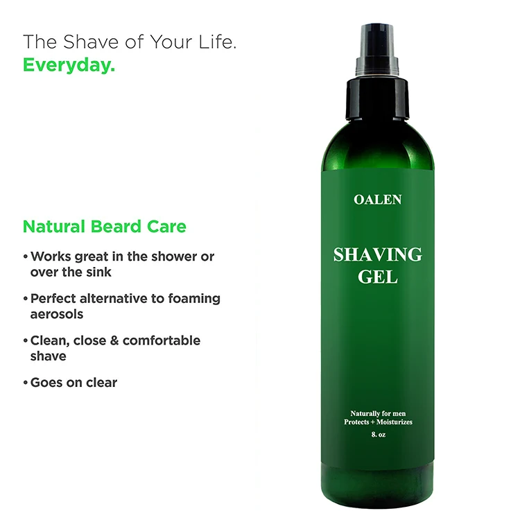 
Private Label Custom Skin Soothing Hair Beard Softening Clear Mens Shaving Gel 