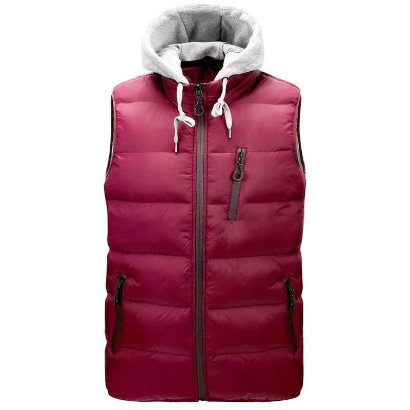 

OEM Custom Winter Outdoor Puffer Vests Padding Cotton Mens Hooded Vest