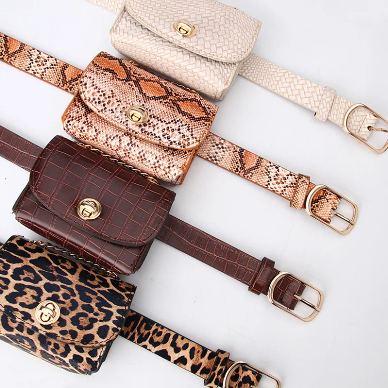 

Chic Fanny Pack Women PU Leather sling crossbody bag Girls Waist pack Fashion Waist Belt Bag, Mix color