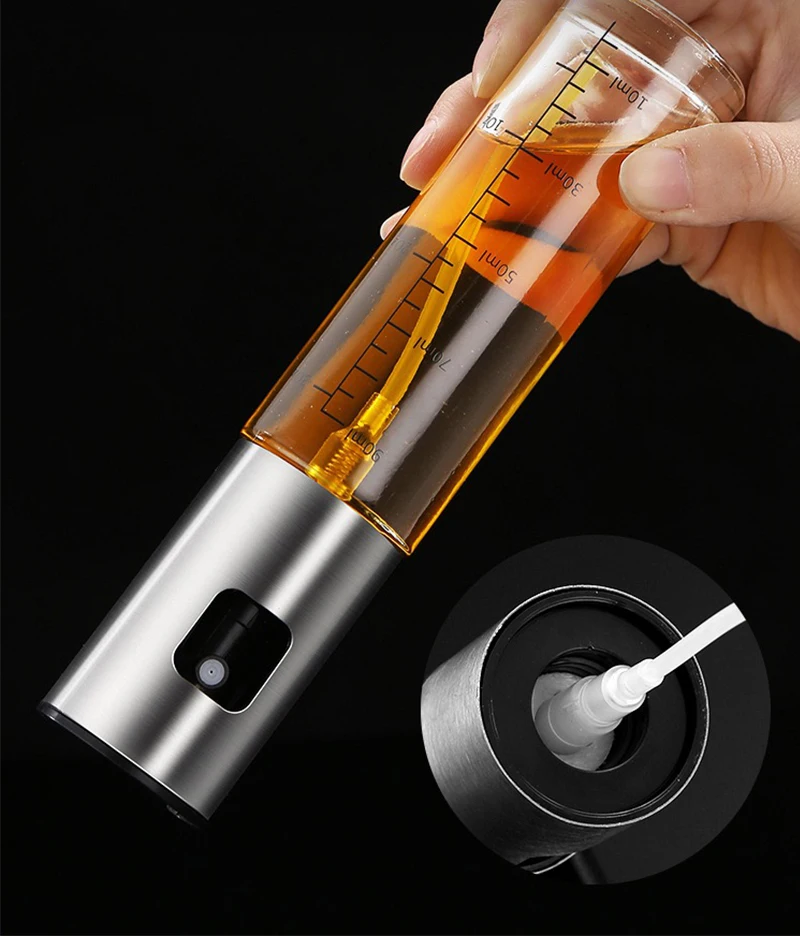 Stainless Steel Glass Spray Olive Oil Sprayer Bottle Oil Spray For Cooking  Camping  metal glass 100ML 3.5OZ oil spray