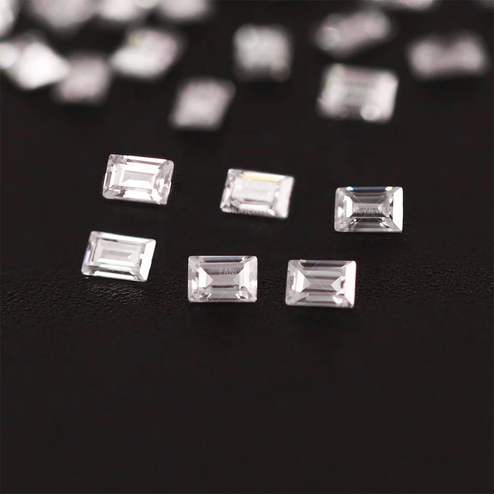 

Wholesale Certificated Loose Moissanite Baguette Step Cut EF Color Diamond Moissanites