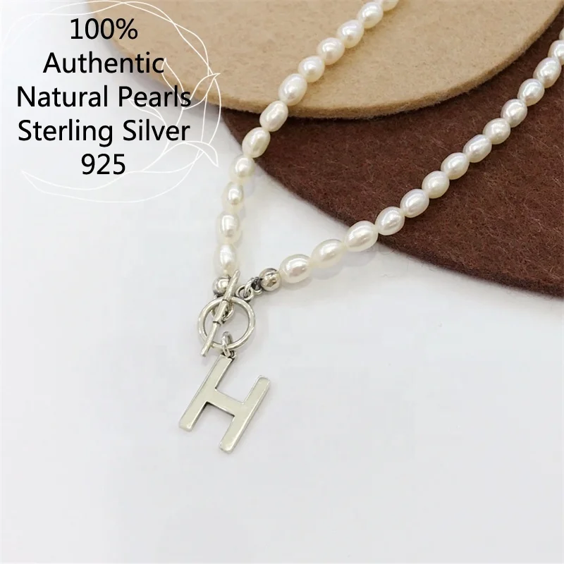 

2021 trend S925 Silver Korean 6-8mm Premium Natural Pearl collarbone INS Minimalism Style Ball-shaped OT buckle female necklace