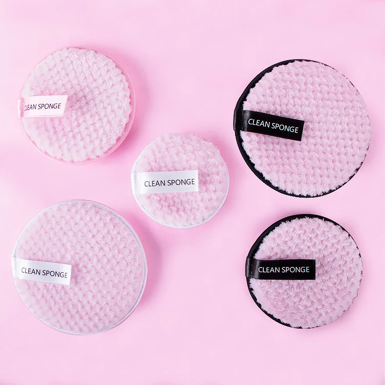 

2020 Hot sale Round Reusable facial Cosmetic Pad Pink Makeup Remover Pad