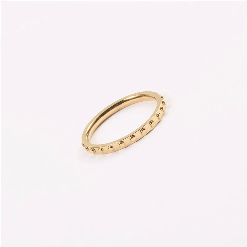 

High End 18K Gold Plated Vintage Delicate Rings Stainless Steel Trendy Jewelry