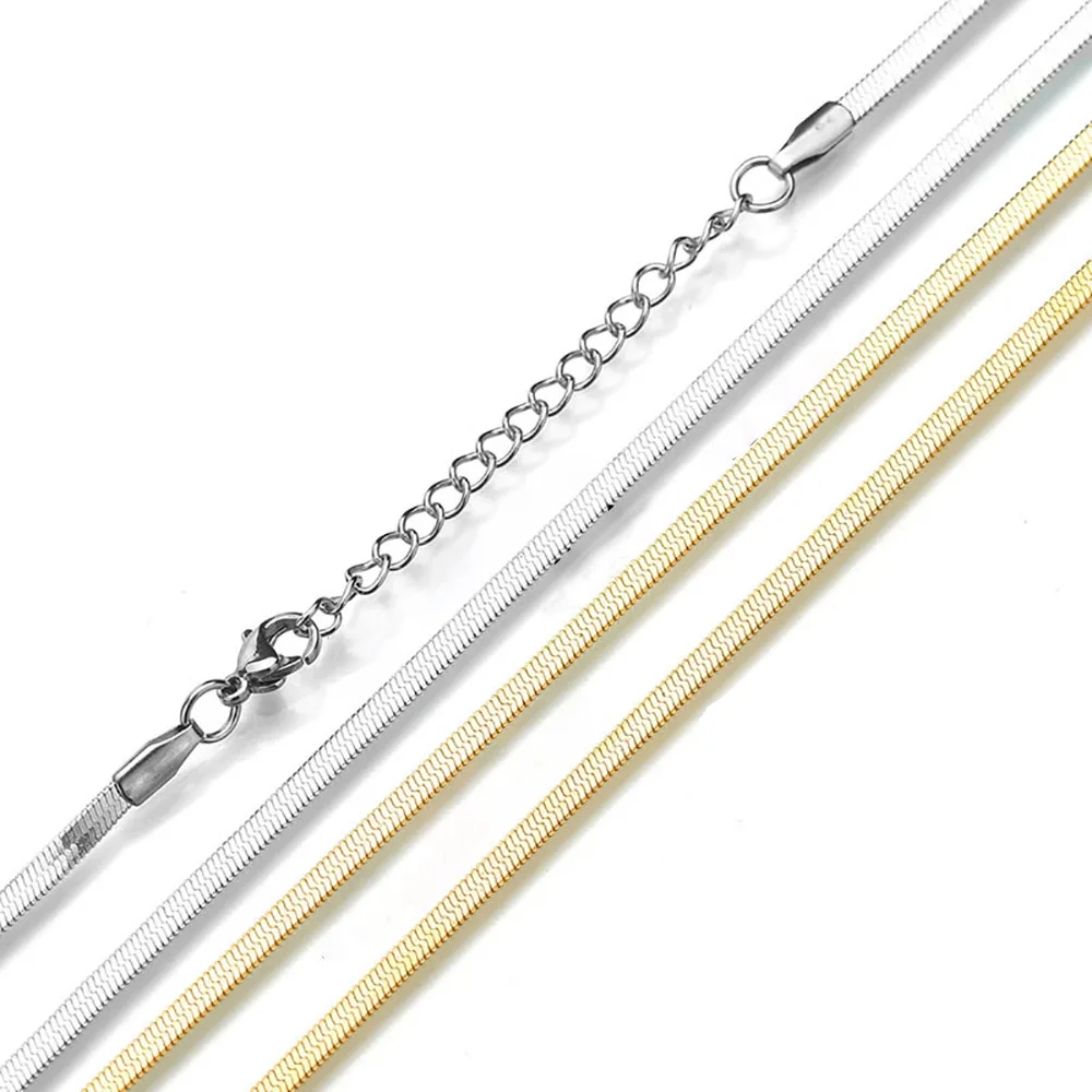 

Blade Chain Flat Snake Bone Necklace Short Stainless Steel New Ladies Pendant Necklaces Link Chain Wedding WOMEN'S Gift Trendy