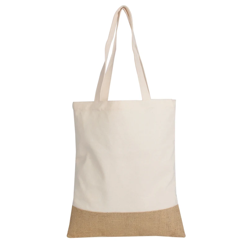 

China Suppliers Advertising Promotional Jute Cotton Tote Bags Women Handbags, Natural