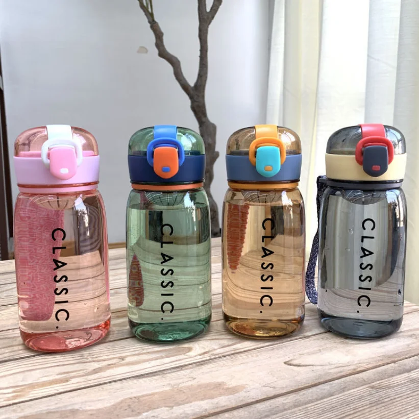 

Classic Portable Cup Sports Tour Leak-proof PC Plastic tritan cute Water juice Bottle with lid for kids, Customized color