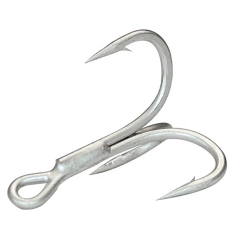 

saltwater swim bait treble sea fishing hooks 2/0 Tin coated large treble hooks 4/0, Silver