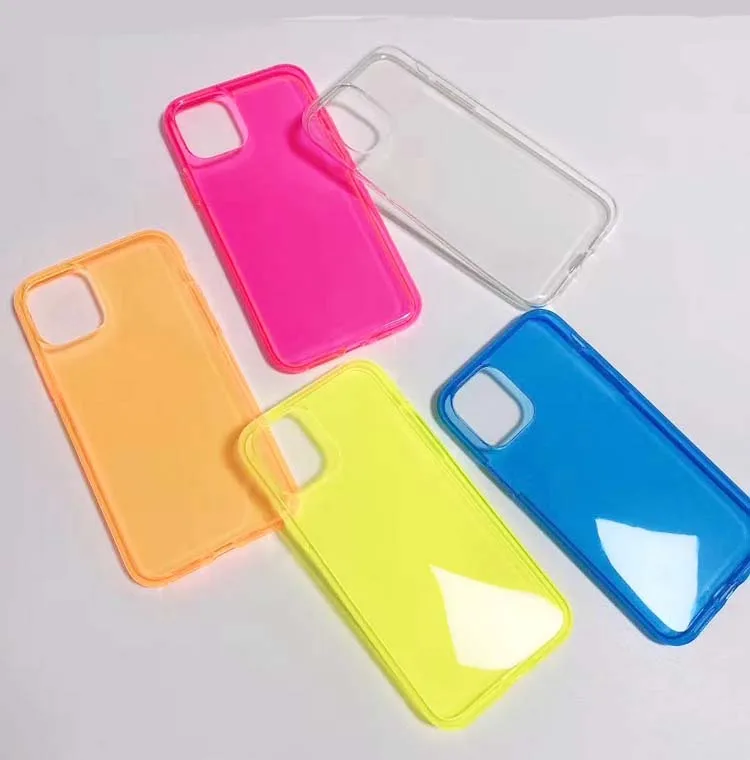 

Wholesale soft back fluorescent color crystal clear 1.5mm TPU transparent phone cover case for samsung galaxy s5