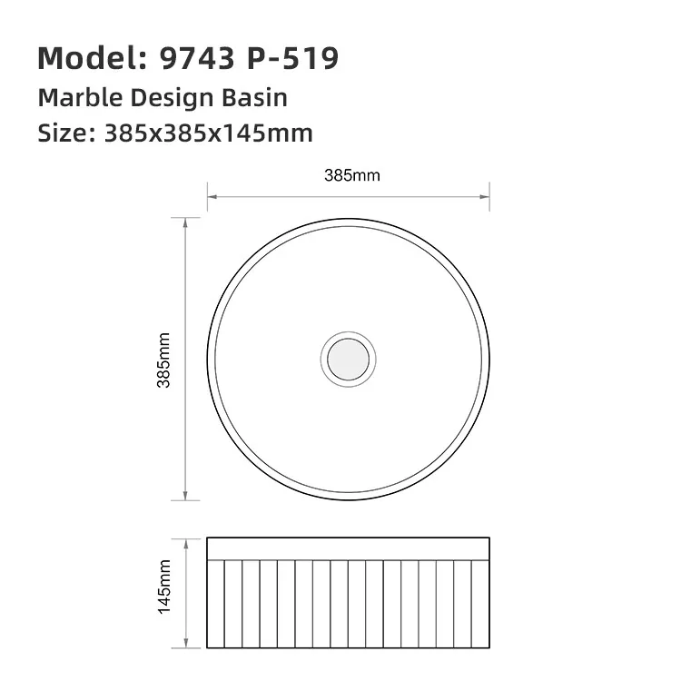 round-marble-bathroom-sink-9743-P-519-technical-dimension-drawing-385x385x145mm-plan-view-section-fluted-channels