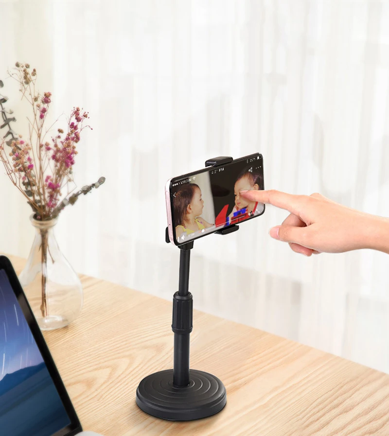 12€01 sur Support pour téléphone Mobile de bureau YOUKUKE 360 rotation pour  Facetime Streaming en direct tournage vidéo  Base ronde - Noir -  Support pour téléphone mobile - Achat & prix