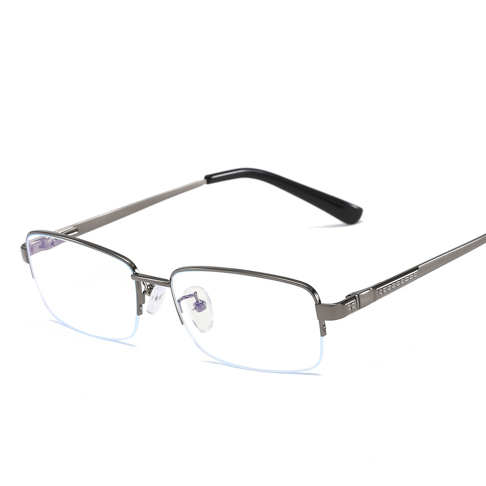 

CJ8735 fashion metal half rim frame anti bule ray men glasses oem 2020