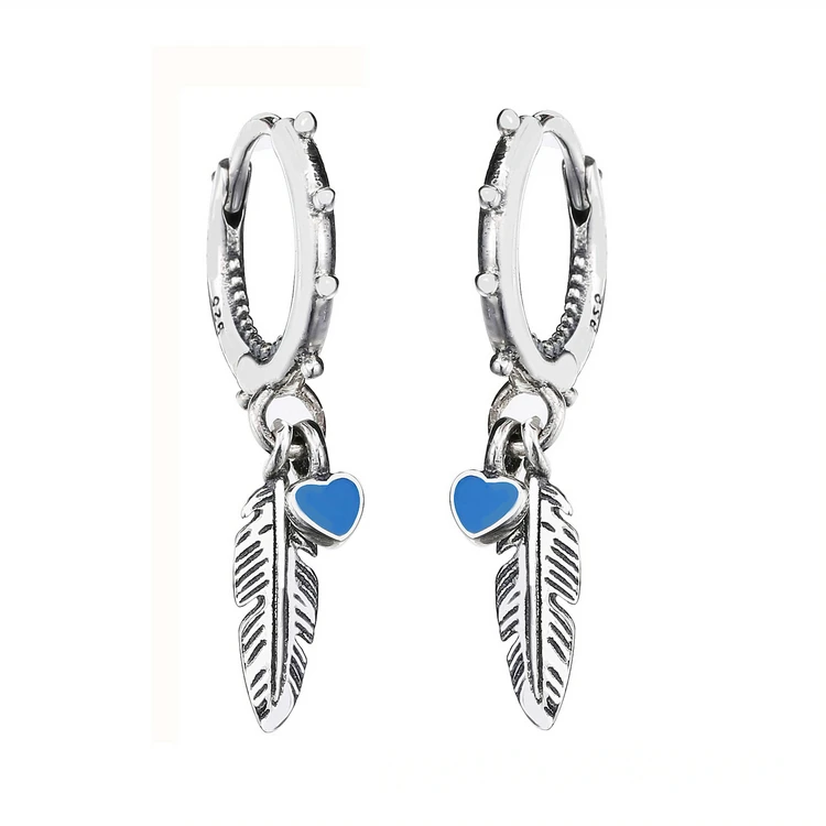 

Exclusive sterling silver fashion jewelry peacock feathers earrings, Silver color