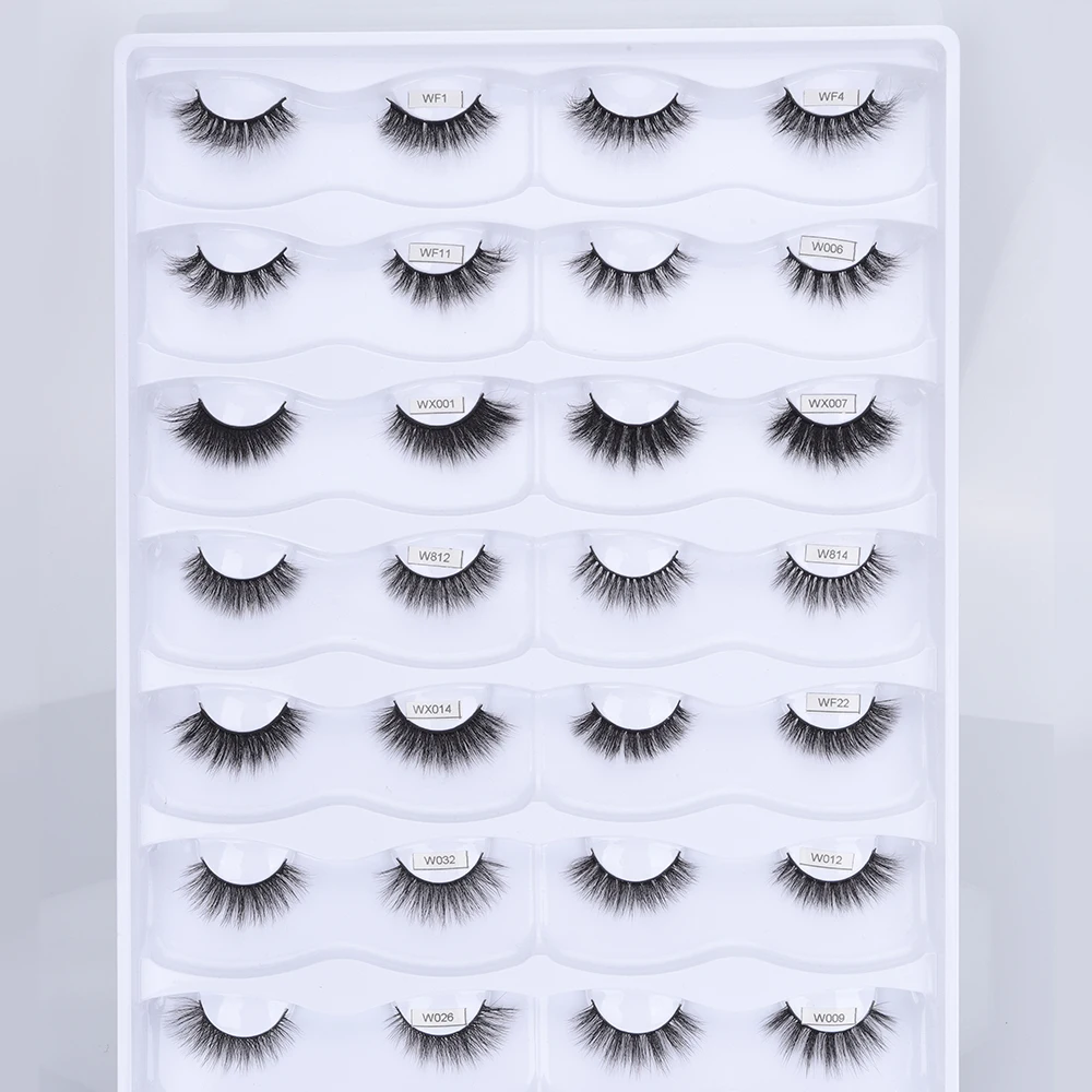 

Sp Cruelty Free Mink Eyelashes 3D 5D Fluffy Faux Mink Eyelashes Synthetic Silk 20mm 25mm Lashes, Black color