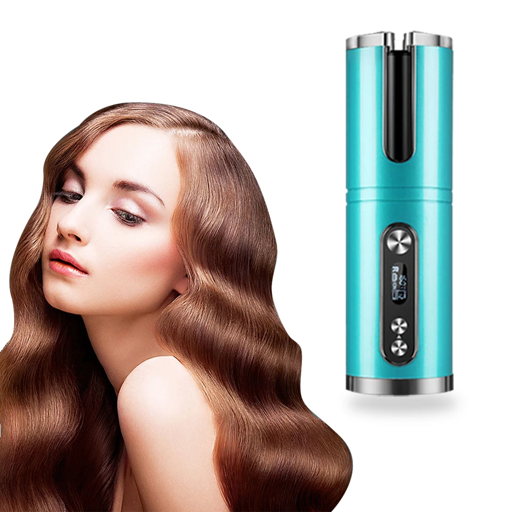 2020 Cordless Instant Hair Curler Wand Auto Curling Iron With Lcd