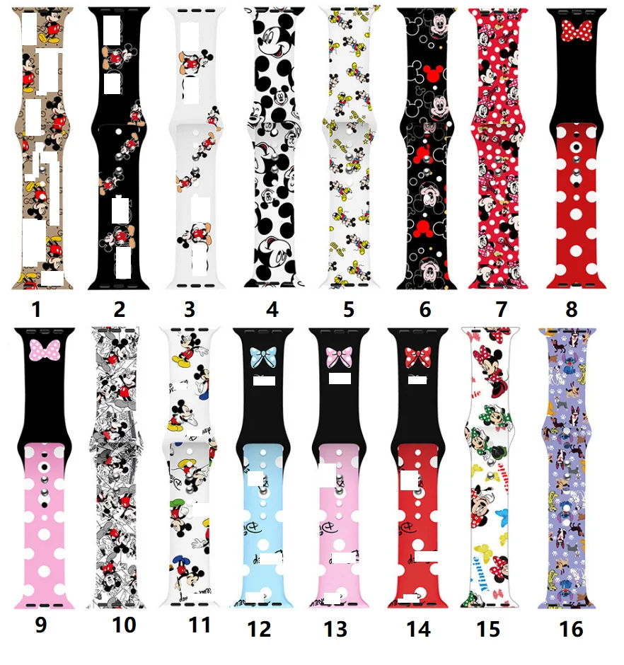 

Various Minnie Mickey mouse Accessories Cartoon Bands for Apple Watch Strap for iWatch 6 5 4 3 2 1 se Free Shipping, Colorful