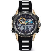 

2019 Multifunction Sports Watches Stryve Brand Luxury Led Analog Clock Military Big Dial Dual Display Quartz Digital Men Watch