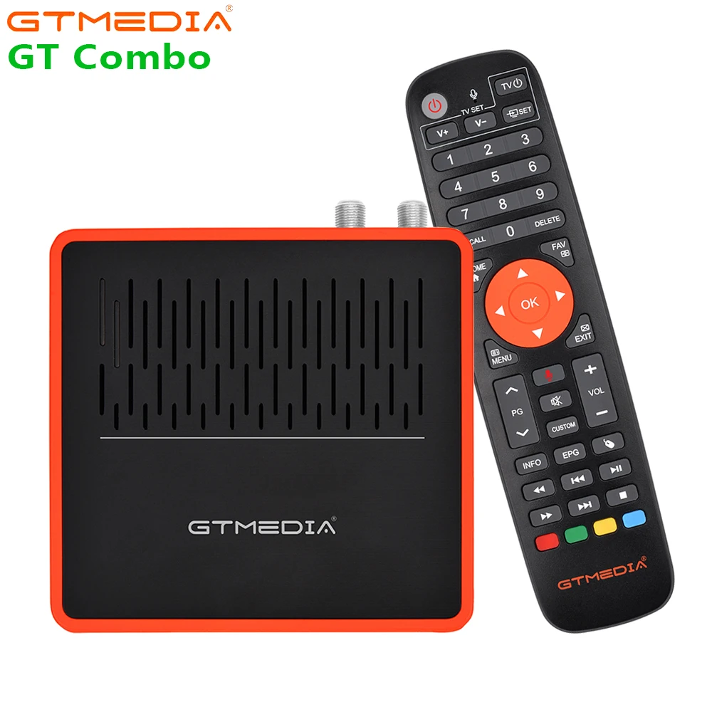 

GT COMBO TV BOX Android 9.0 DVB-S2X DVB-T2 DVB-C ISDBT ATSC Amlogic S905X3 EMMC 2.4G/5G Wifi BT4.1 H.265 4K Set Top Box