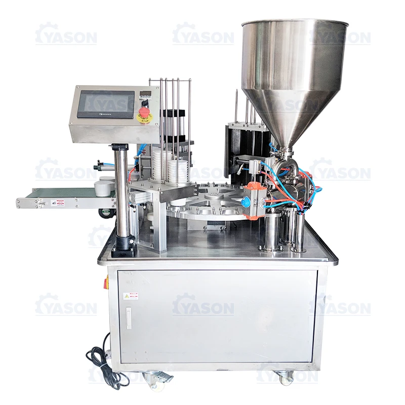 Full-automatic filling and sealing all-in-one machine milk tea jam plastic cup paper cup paste filling and sealing machine price