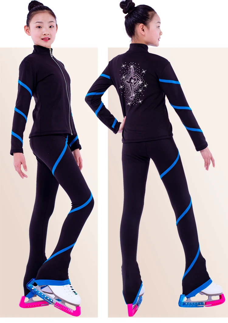 Figure Skating Training Jackets And Pants Set Girls And Boys Skate Trousers For Children Skate