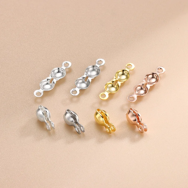 

925 Sterling Silver Clasp Findings Accessories Crimp Beads Clasps For Diy Necklace Jewelry Making